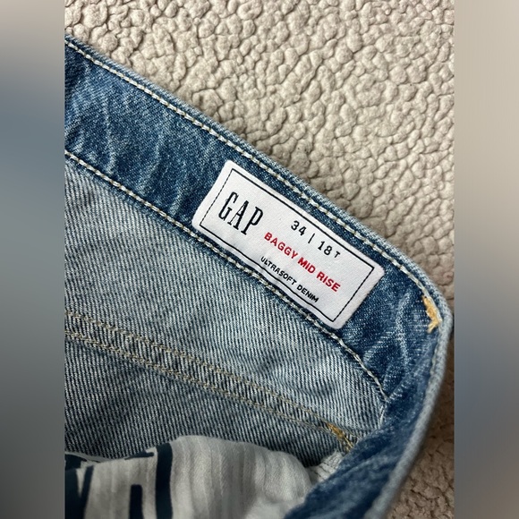 NWT GAP BAGGY MID RISE JEANS 34 / 18T WOMENS - Picture 5 of 9